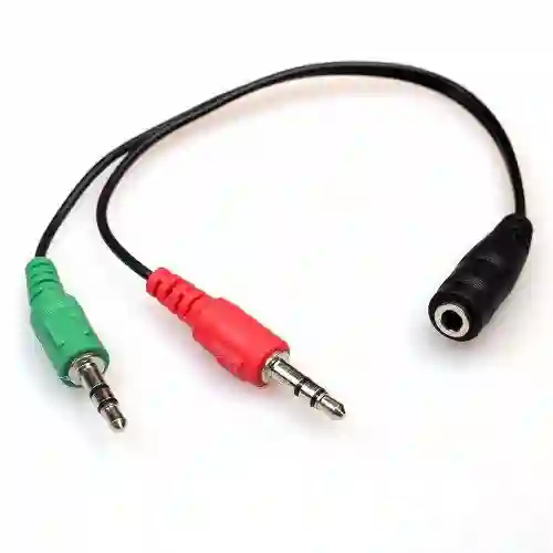 Adactador 1 Hembras 2 Macho Para Diadema Con 2 Plug De 3.5mm