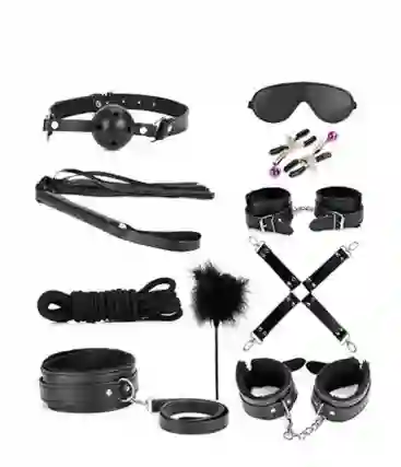 Kit Bondage 10 Piezas-negro