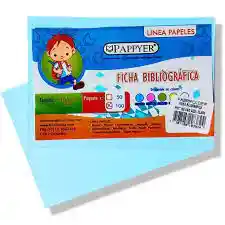 Ficha Bibliografica (10*15) Azul *100