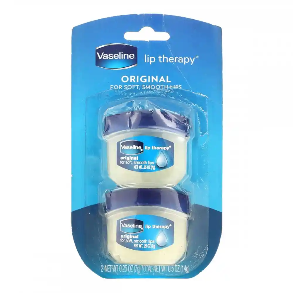 Vaseline Vaselina Para Labios Lip Therapy De Vaseline Original Made In The Usa 0.40 Oz (11g) Pack X 2- Und 0.20 Oz (5.5g)