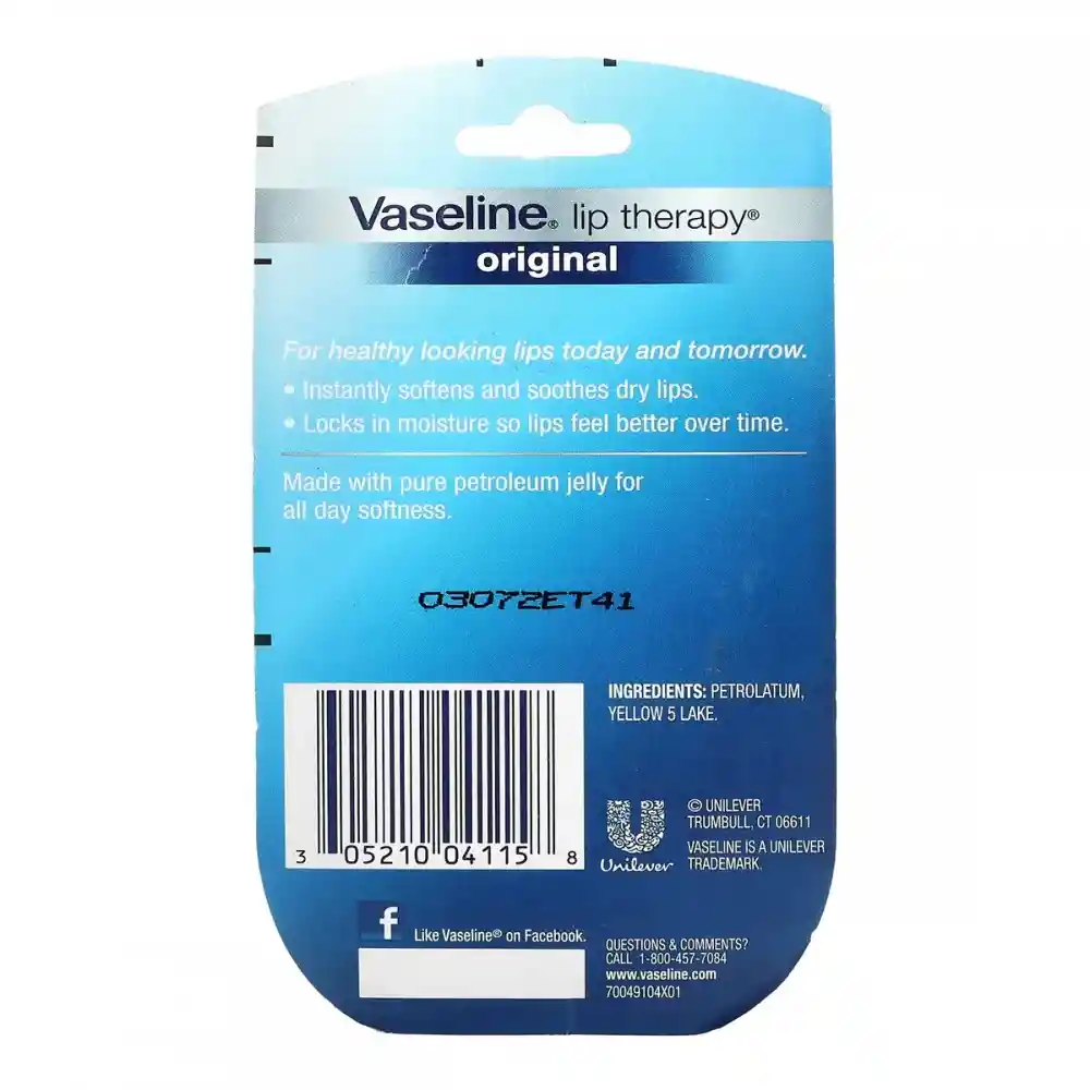 Vaseline Vaselina Para Labios Lip Therapy De Vaseline Original Made In The Usa 0.40 Oz (11g) Pack X 2- Und 0.20 Oz (5.5g)