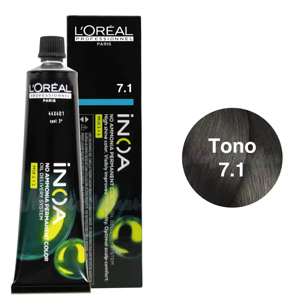 Tinte Inoa Tono 7.1 Rubio Ceniza 60ml