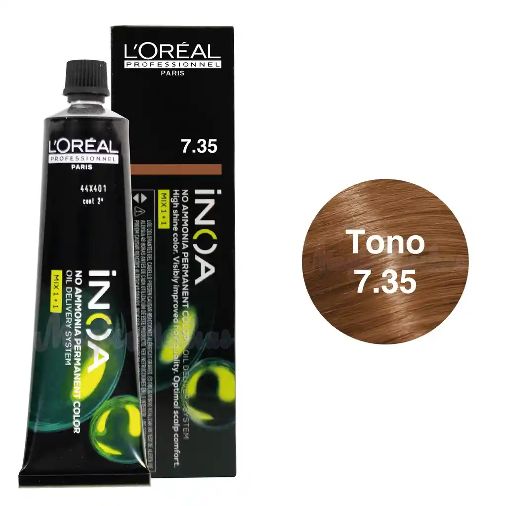 Tinte Inoa Tono 7.35 Rubio Dorado Caoba 60ml