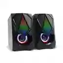 Parlante Gammer Multi Gs 100 2.0 12w Iluminacion Led Energia Por Usb