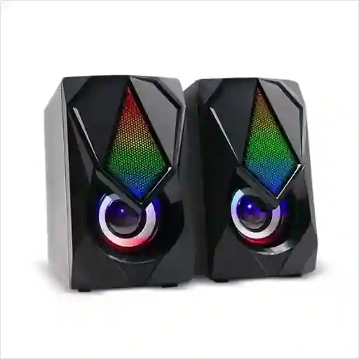 Parlante Gammer Multi Gs 100 2.0 12w Iluminacion Led Energia Por Usb