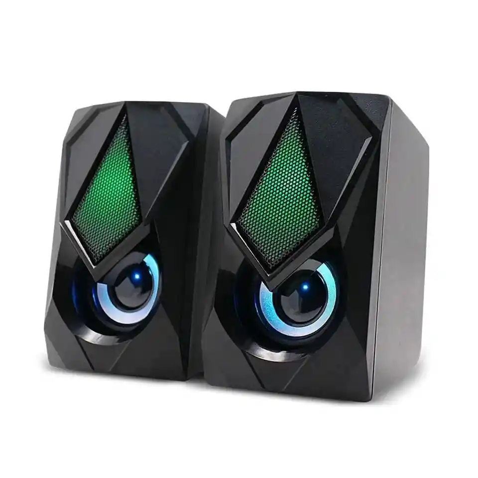Parlante Gammer Multi Gs 100 2.0 12w Iluminacion Led Energia Por Usb