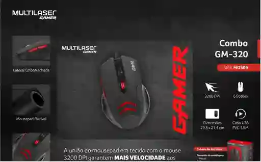 Mouse Gammer +pad Mouse - Combo Multi 2 En 1 Gm-320