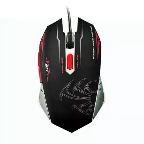 Mouse Gamer Alámbrico 6d Usb Negro/rojo Con Sensor Óptico Preciso, Dpi Ajustable, Cable Trenzado Y Botones De Alta Duración Para Juegos