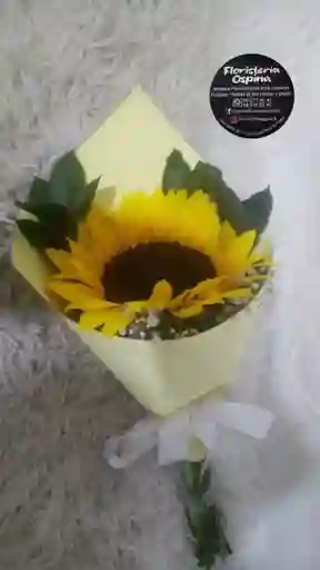 Bouquet , Solitario De Girasol En Cono De Cartulina