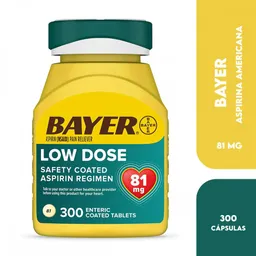 Aspirina Bayer Americana 81 Mg 300 Tabletas