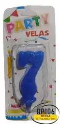 Vela Numero 7 Color Azul