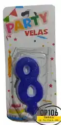 Vela Numero 8 Color Azul