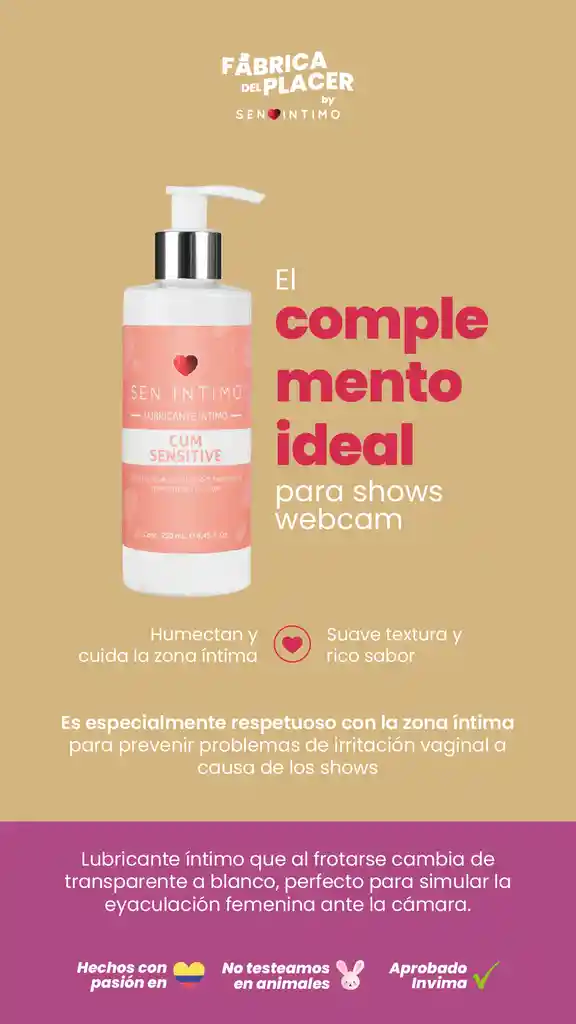 Lubricante Cum Sensitive X 250 Ml Sen Íntimo