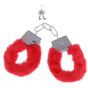 Esposas Lois Metálicas De Peluche Rojo