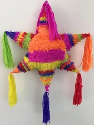 Piñata En Papel Estrella Plana De Puntas