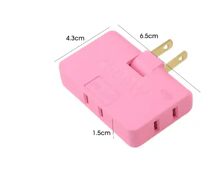 1 Enchufe Plegable 180 Grados Multitoma Pared Adaptador Tomacorriento Giratorio Pegar Cama