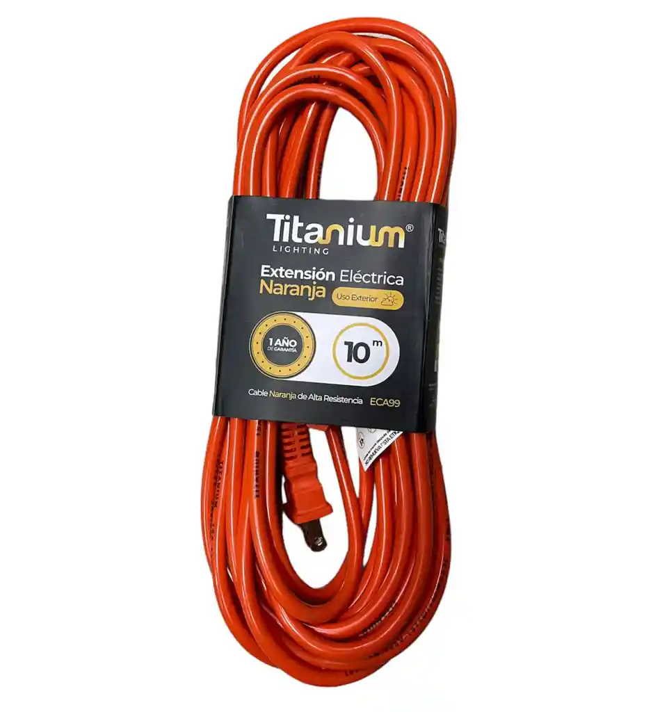 Extensión Eléctrica Uso Rudo Naranja 10 Metros