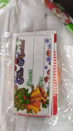 Combo De Cinta Transparente De Colores Pequeña + 5 Tarjetas Navideñas