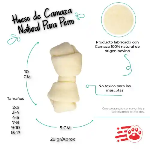Hueso De Carnaza Natural Para Perro Tamaño 2-3