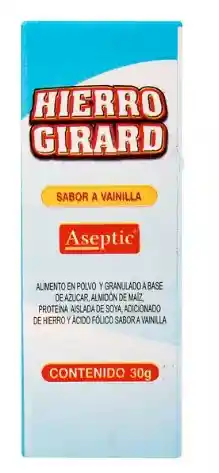 Hierro Girard Sabor Vainilla 30 G En Polvo