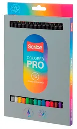 Caja De Colores Scribe Pro X15 Unds Unipunta