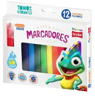 Paquete De Marcadores Scribe Jumbo (gruesos) X12 Unds