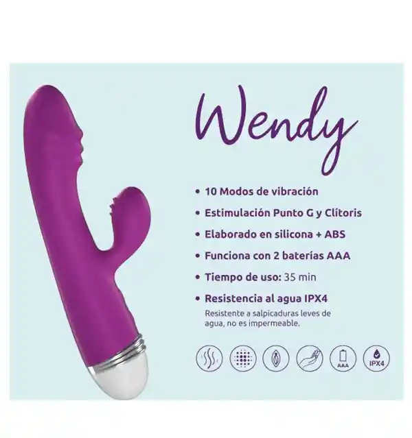 Vibrador Doble Wendy Morado