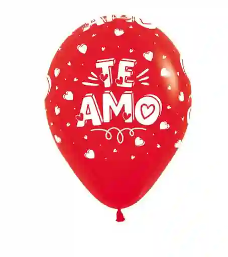 Globo Bomba R-12 Fashion Rojo Te Amo Mi Corazon X50