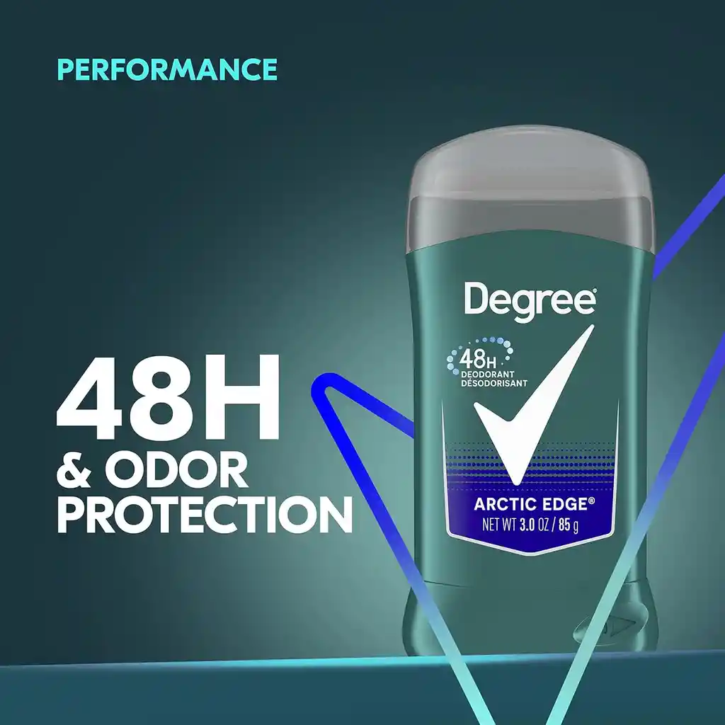 Degree Mens Desodorante Antitranspirante En Gel Arctic Edge Protección 48h 3 Oz (85g)