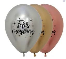 Globos Bombas R-12 Impreso Feliz Cumpleaños Radiante X 12 Sempertex