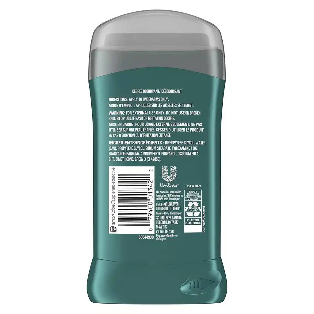 Degree Mens Desodorante Intense Sport Libre De Aluminio 48 Horas De Protección 3.0 Oz (85 G)