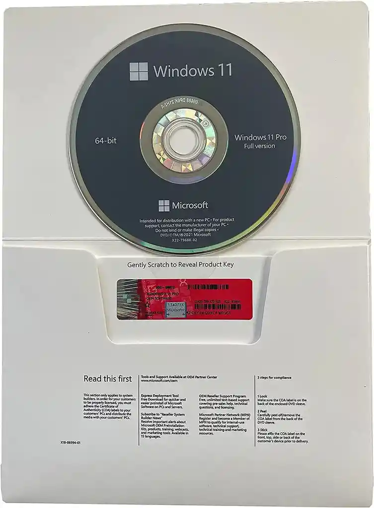 Windows 11 Pro Oem Dvd Paquete Completo Original