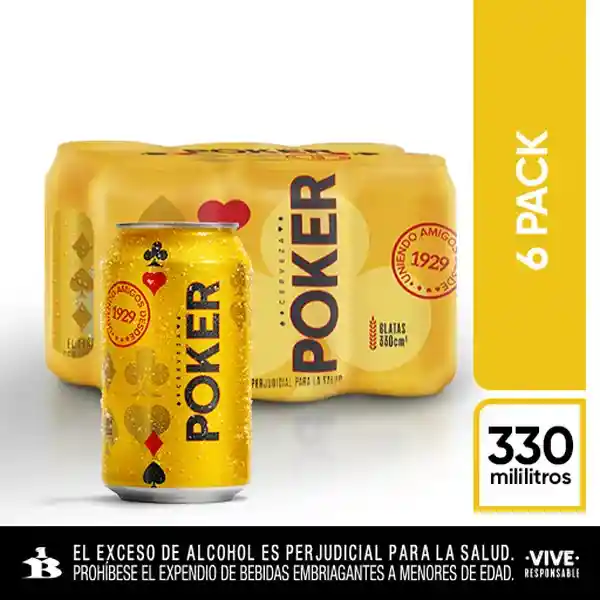 Poker Pack Cerveza Lager X6