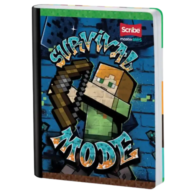 Cuaderno Cosido Scribe De Minecraft Cuadros 100 Hojas - Se Envia Un Motivo Aleatorio