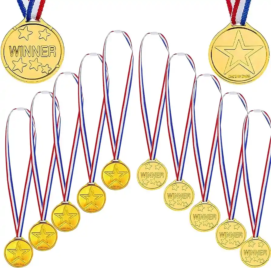 10 Medallas Doradas Ganador Fiesta Deporte Premio Piñata