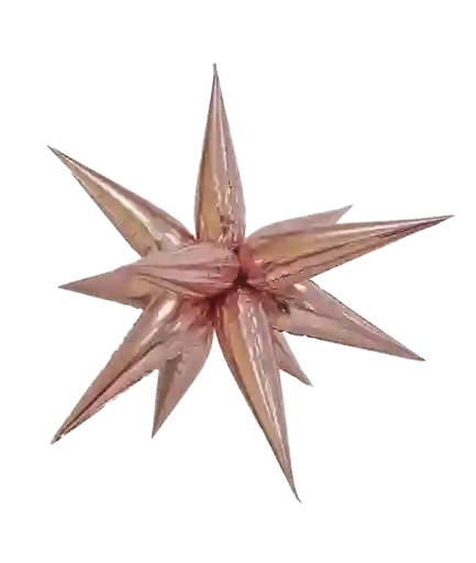 Globo Estrella 3d Oro Rosa Mediana