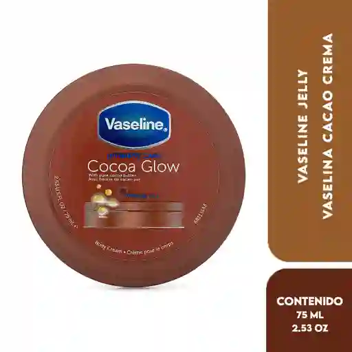 Vaseline Jelly Vaselina Cacao Glow Crema Corporal De Cuidado Intensivo 75ml E (2.53 Fl Oz)