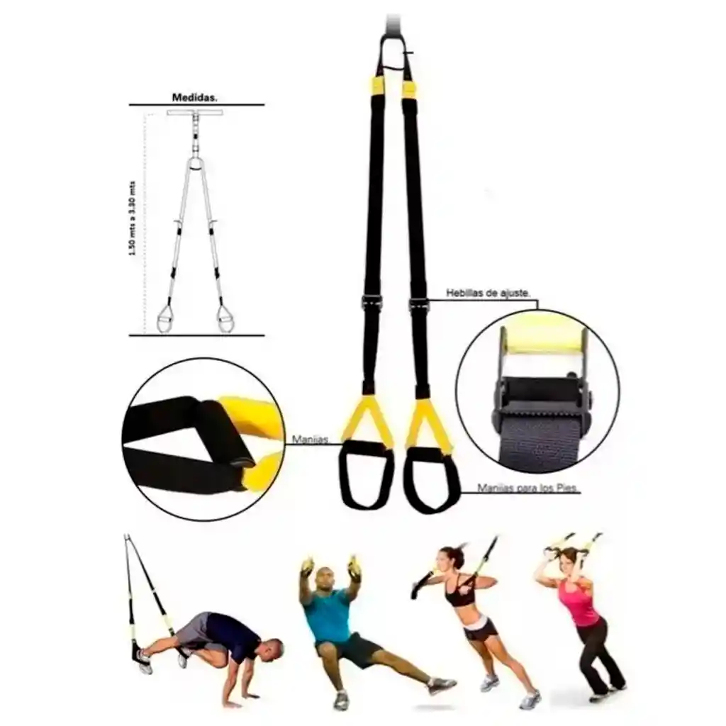 Kit Entrenamiento Suspensión Gym Fit Gimnasio