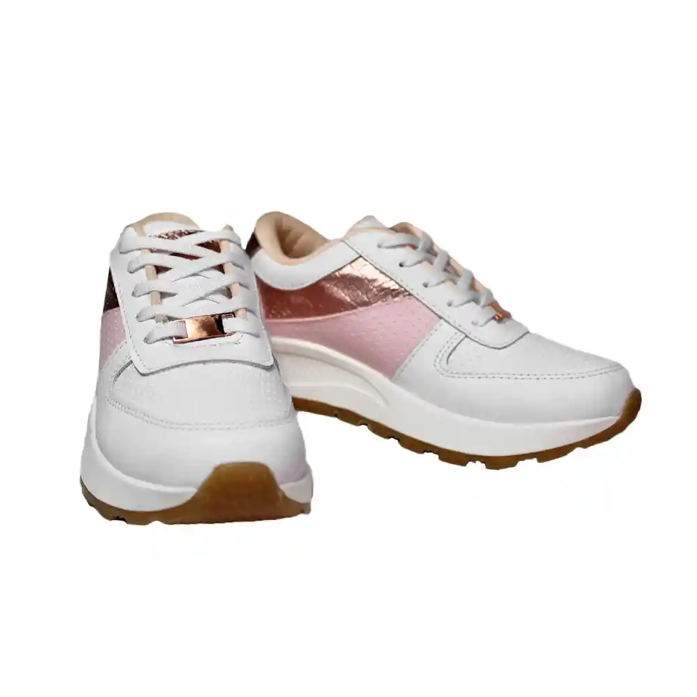 Zapato Dama Calzado Mujer Tenis Casual Karla Chacon Celine Blanco/37