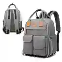 Pañalera Bolso Materno Multifuncional Cambiador Gris Ld2204