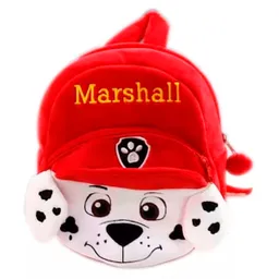 Morral Peluche Paw Patrol Patrulla Canina Maleta Escolar Cara Marshall (rojo)