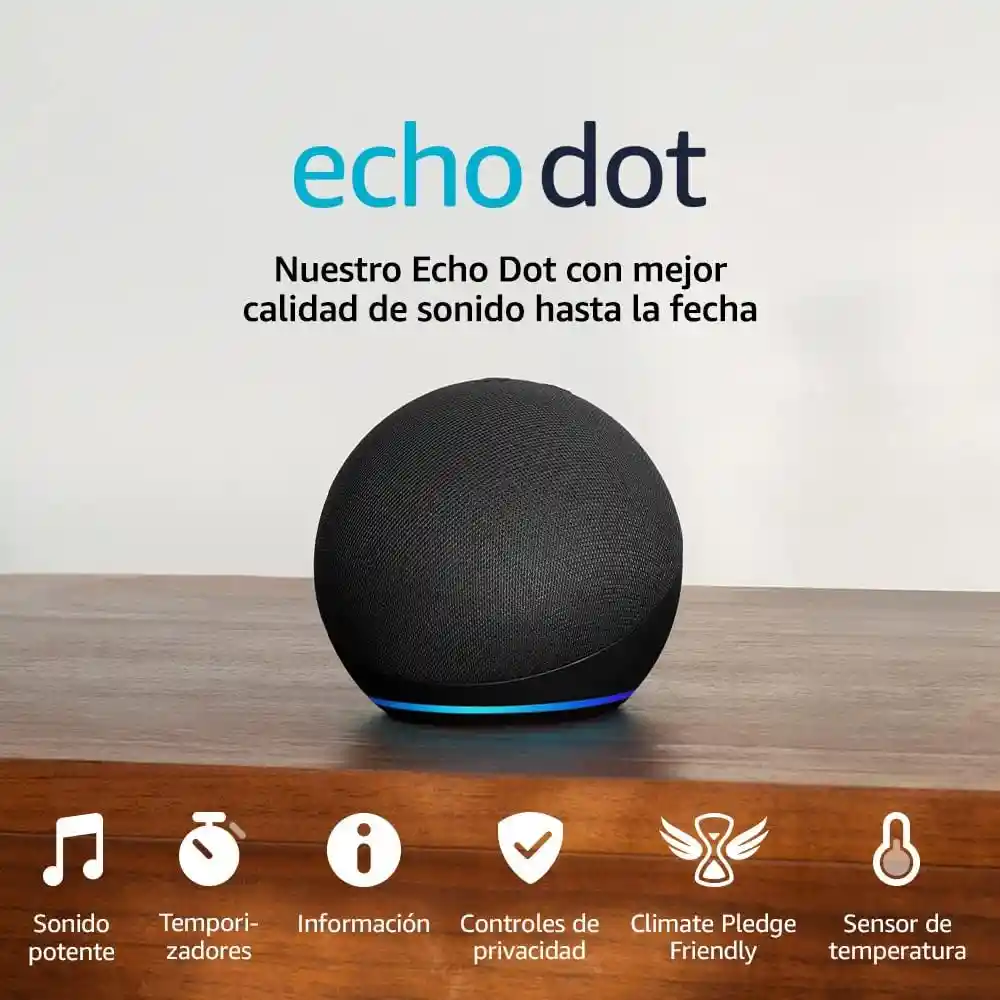 Amazon Echo Dot 5 Altavoz Inteligente Bluetooth Alexa Sonido Potente Negro