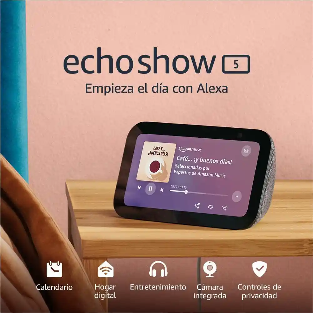 Amazon Echo Show 5 (3.ª Generación) | Pantalla Táctil Inteligente Con Alexa Diseñada Para Controlar Tus Dispositivos De Hogar Digital Y Más