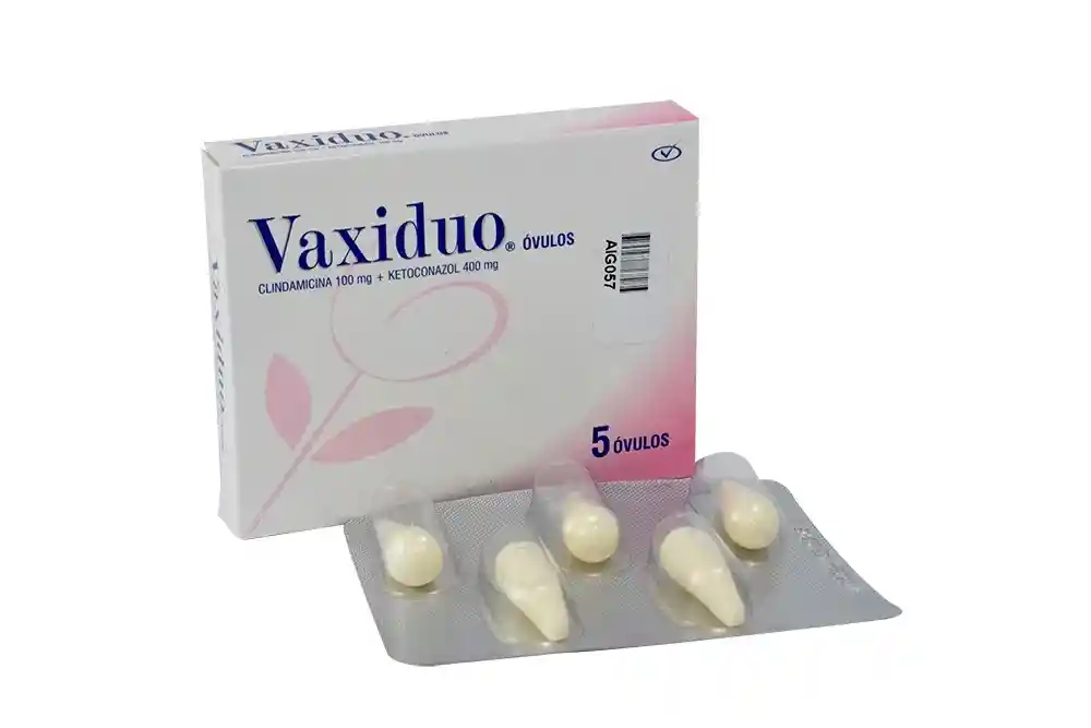 Vaxiduo Sobre X 5 Ovulos Clindamicina 100 Mg Y Ketoconazol 400 Mg.