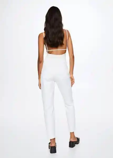 Jeans Mom80 Blanco Talla 48 Mujer Mango