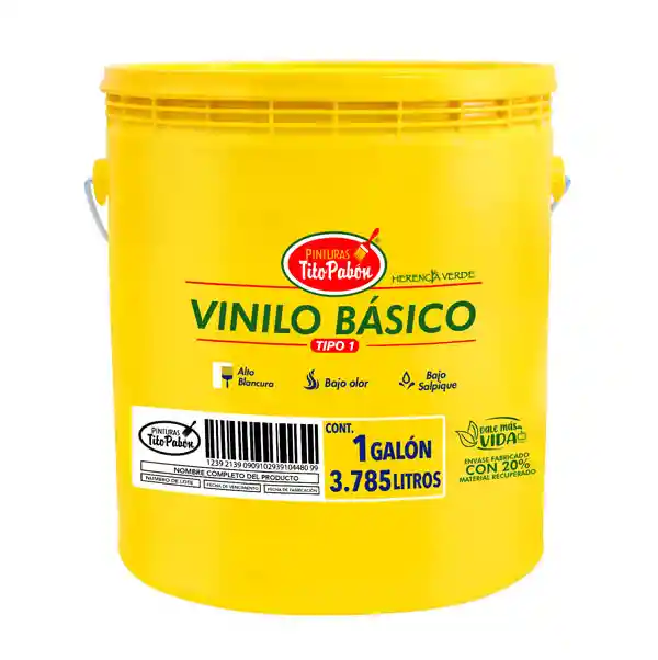 Pintura Vinilo Blanca Tipo 1 Tito Pabon Galon (3785.41 Ml)