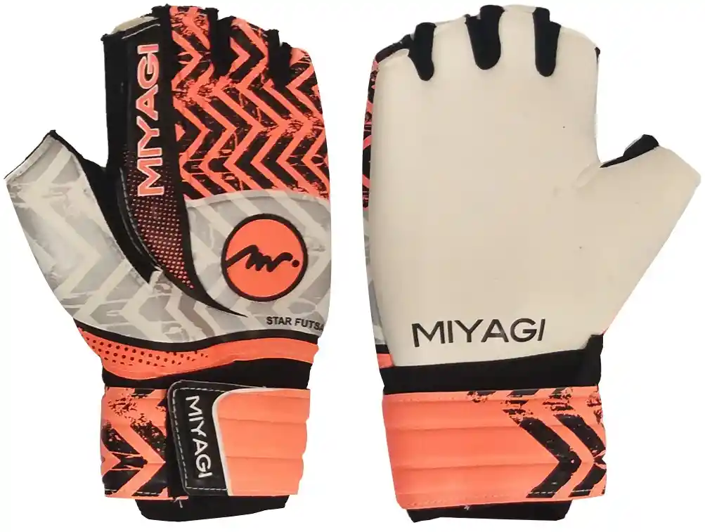 Guantes De Arquero Fútbol Sala Miyagi Star-mg30 Látex Aleman/ Naranja Talla 11