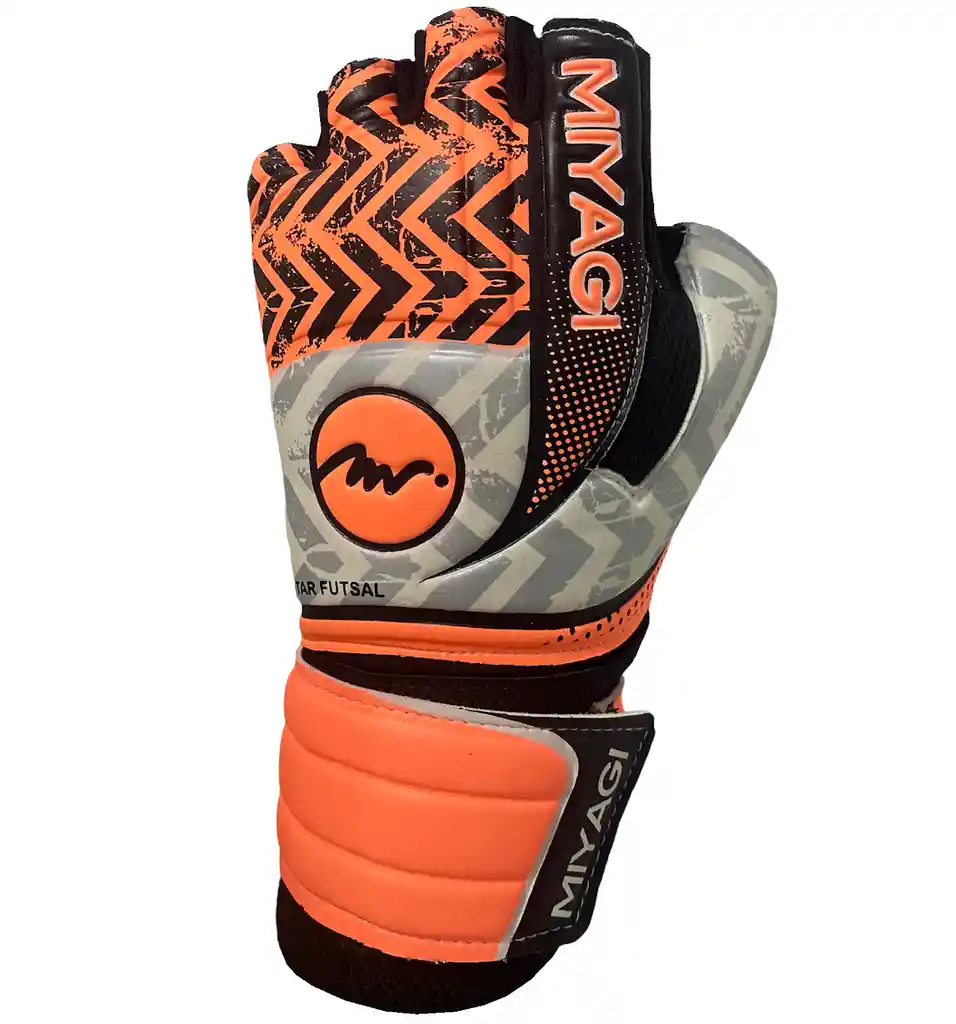 Guantes De Arquero Fútbol Sala Miyagi Star-mg30 Látex Aleman/ Naranja Talla 11