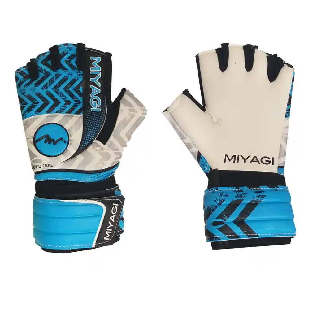 Guantes De Arquero Fútbol Sala Miyagi Star-mg30 Látex Aleman/azul Talla 11