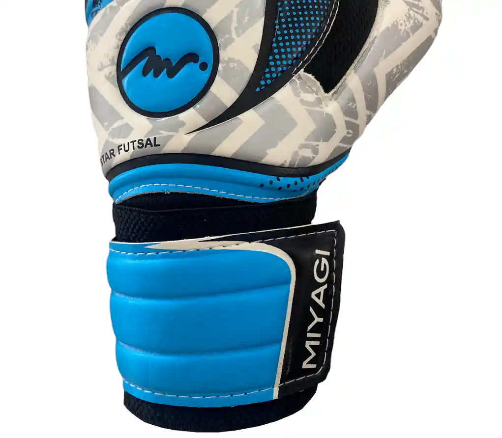 Guantes De Arquero Fútbol Sala Miyagi Star-mg30 Látex Aleman/azul Talla 11